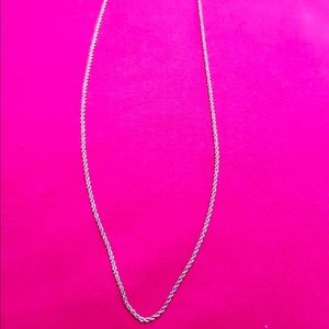 24K White Gold Plated Rope Chain Unisex Necklace 23”